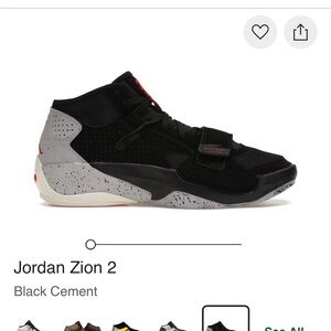 Jordan Zion 2 Black and Gray Athletic Shoes